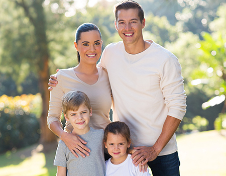 Family out in a park